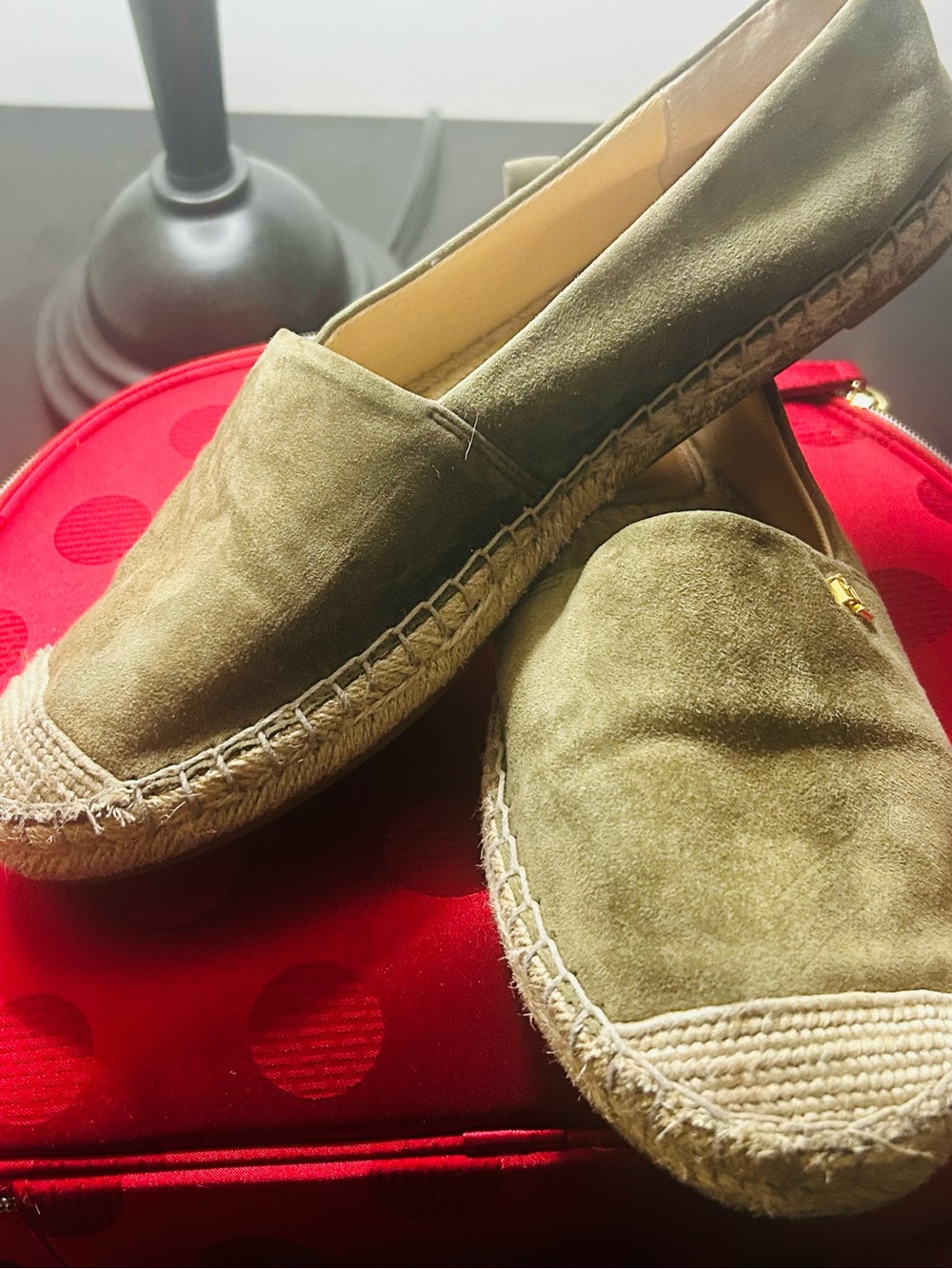 Women’s Olive Suede Espadrille Slip-On